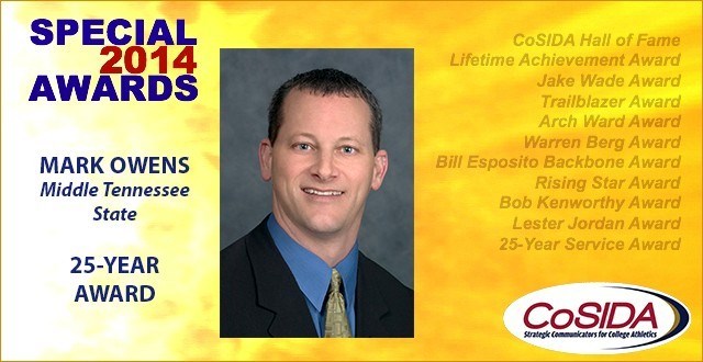 25-Year Award Salute: Mark Owens, Middle Tennessee State